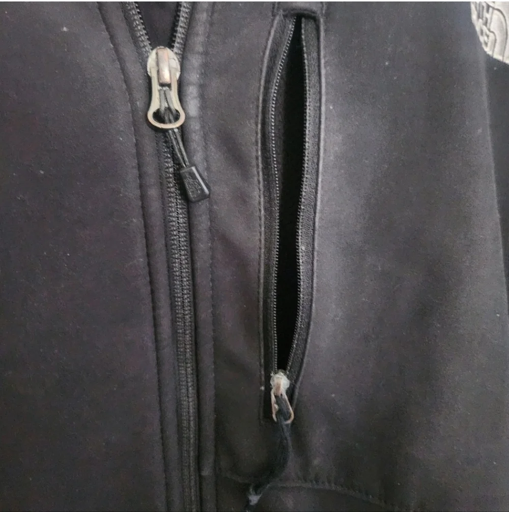 The North Face‎ Mens L Jacket Windwall Black Full Zip Soft Shell Winter Thermal